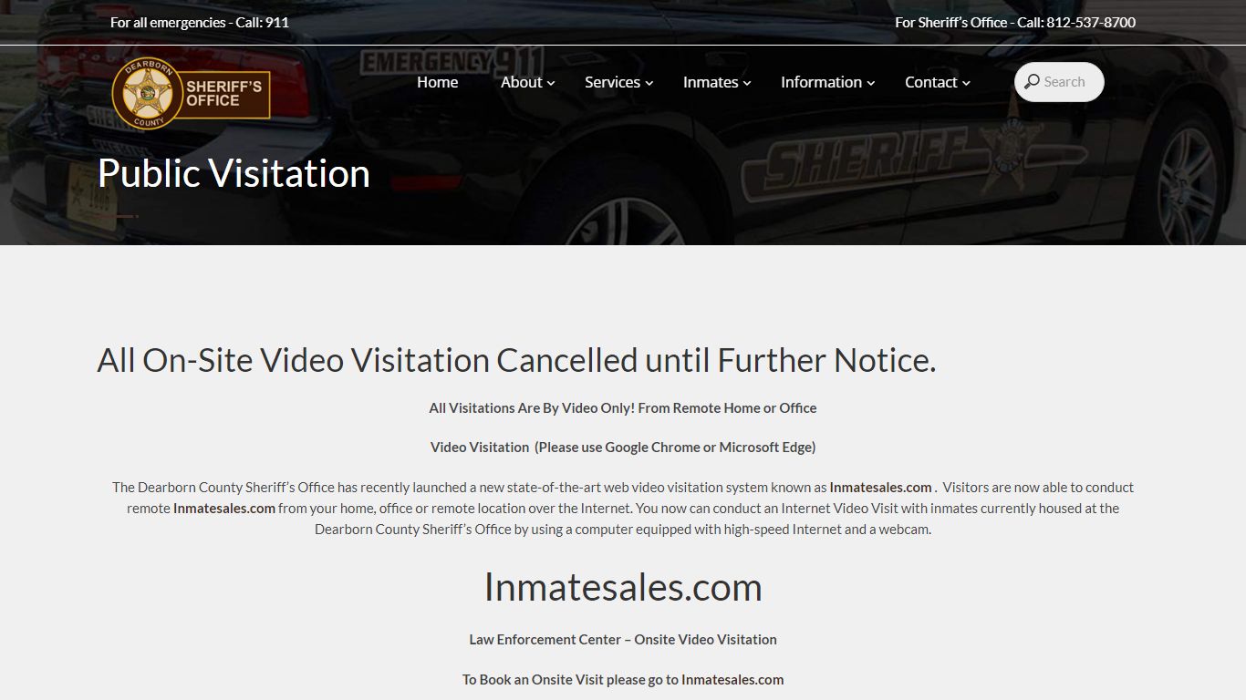 Public Visitation – Dearborn County Sheriff's Office